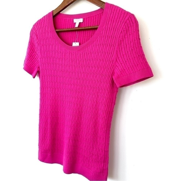 Talbots baby cable knit sweater, scoop neckline & short sleeves, ๐ฏ cotton - Picture 3 of 8